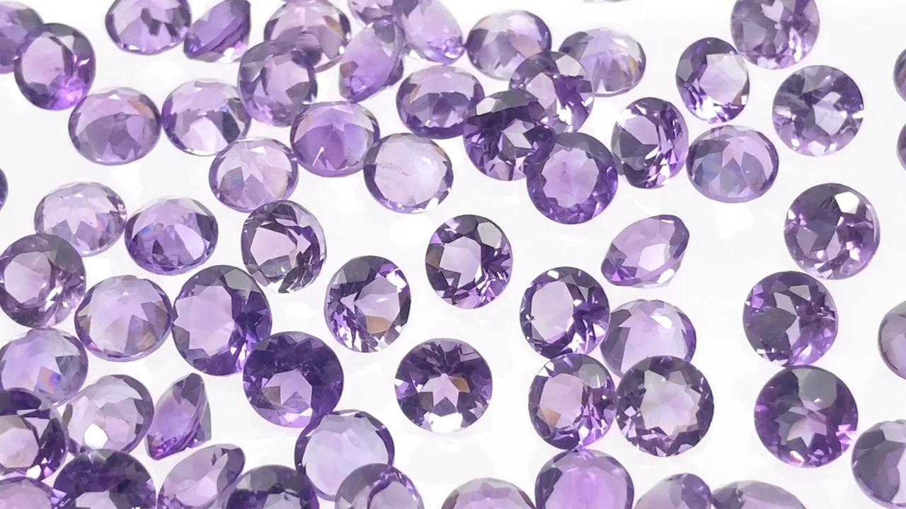 アメジスト(紫水晶) 穴なしラウンドファセットカット(ルース アメジスト(紫水晶) 穴なしラウンドファセットカット(ルース