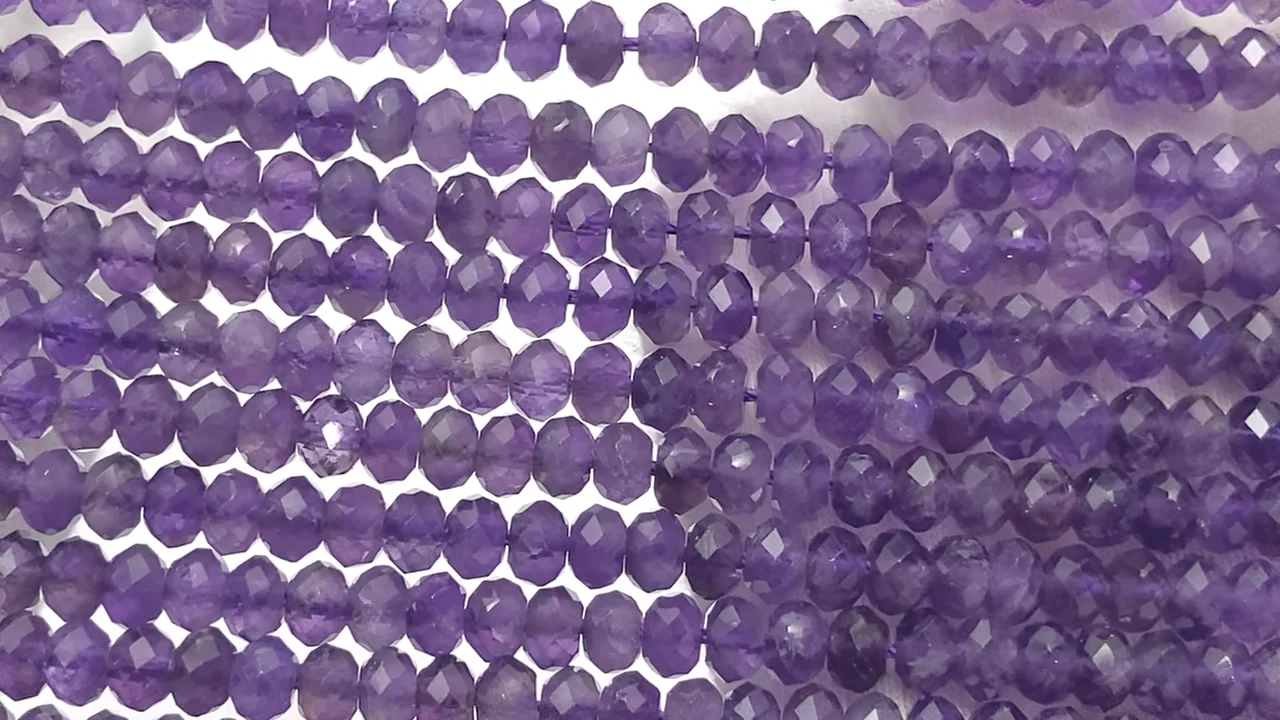 アメジスト（紫水晶） ボタンカット4×4×2mm ｜天然石ビーズの卸問屋