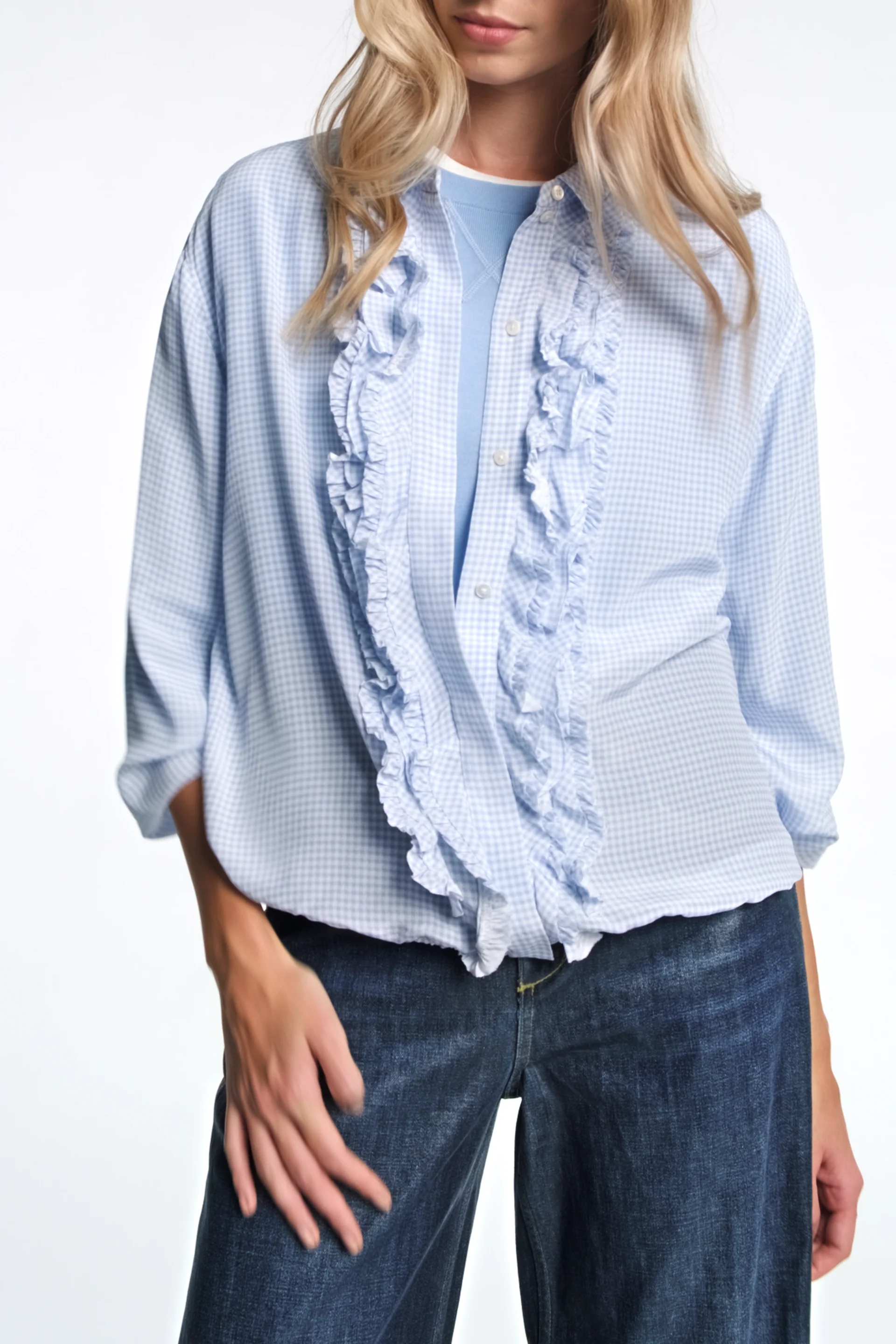denim louise blouse/black | papier.official