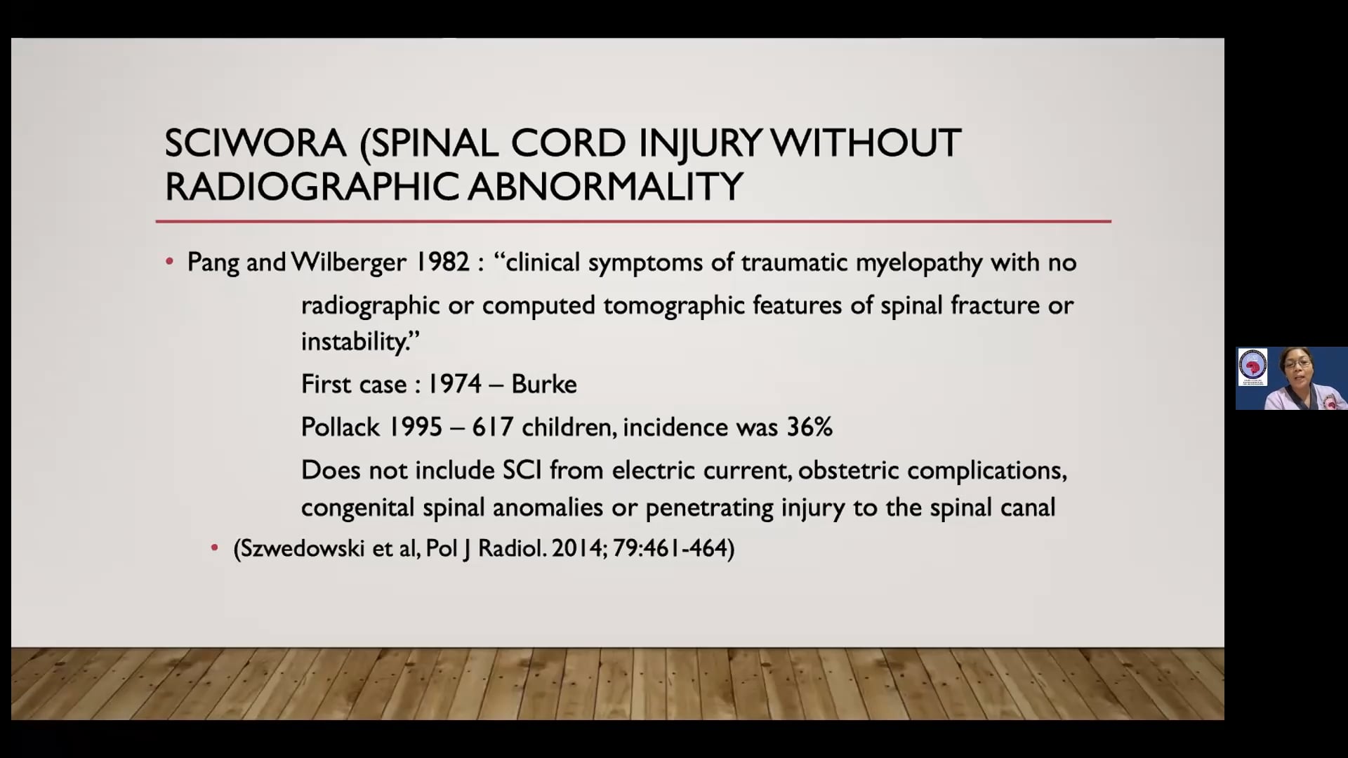 Spinal trauma – SCIWORA (Spinal Cord Injury without Radiographic Abnormality)