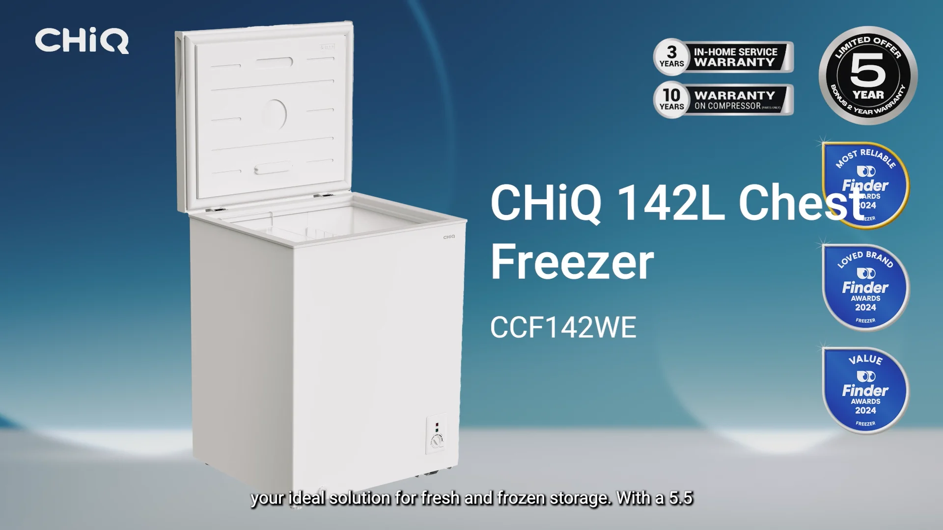 chi CHiQ 142L Hybrid Chest Freezer - White | Joyce Mayne