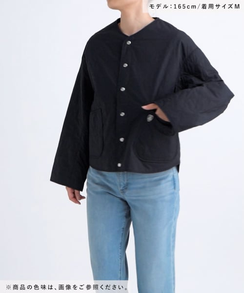 【美品】ORCIVAL オーシバル ノーカラージャケット ネイビー サイズ4 ORCIVAL(オーシバル)】ノーカラーキルトジャケット | [公式