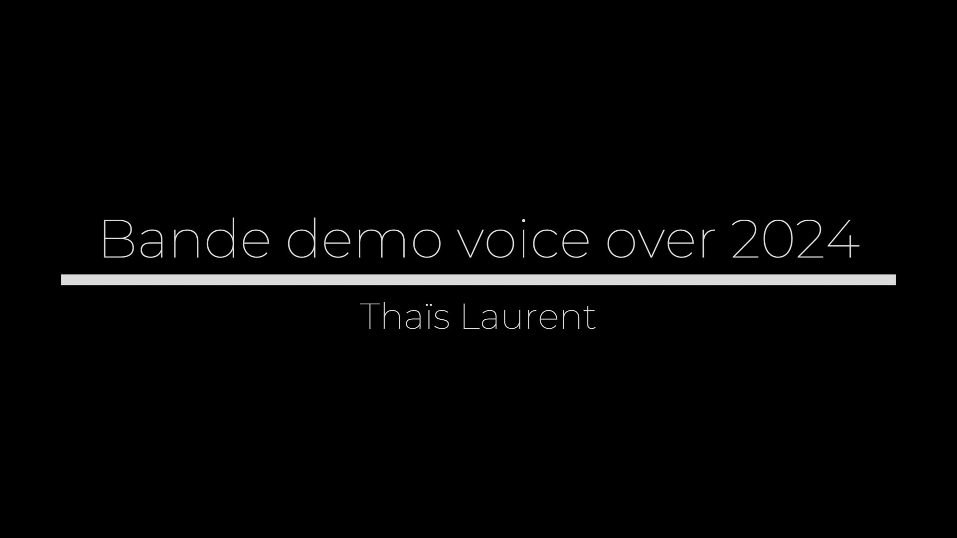 Vidéo Bande démo voice over 2024