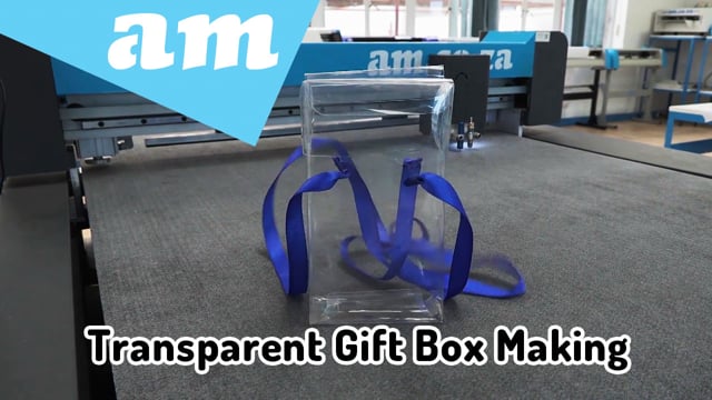 Transparent Gift Box with Lanyard Cut on FlatCut FlatCUT Blade Cutting Machine