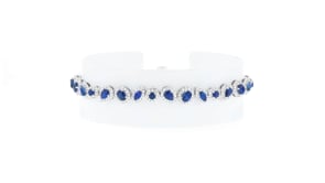 4.50 ct. t.w. Sapphire and 1.55 ct. t.w. Lab-Grown Diamond Bracelet in 14kt White Gold