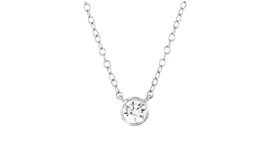 .25 Carat Bezel-Set Lab-Grown Diamond Solitaire Necklace in 14kt White Gold
