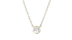 .25 Carat Bezel-Set Lab-Grown Diamond Solitaire Necklace in 14kt Yellow Gold