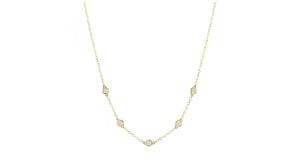.25 ct. t.w. Bezel-Set Lab-Grown Diamond Station Necklace in 14kt Yellow Gold