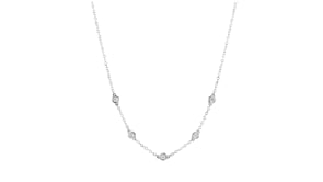.25 ct. t.w. Lab-Grown Diamond Station Necklace in 14kt White Gold