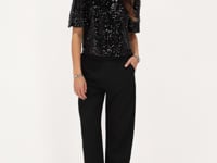 Black sequin top with bows | My Jewellery