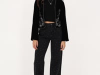 Black velvet jacket with silver embroidery | My Jewellery