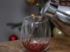 Doble veggglass med rød glitter, 2-pack