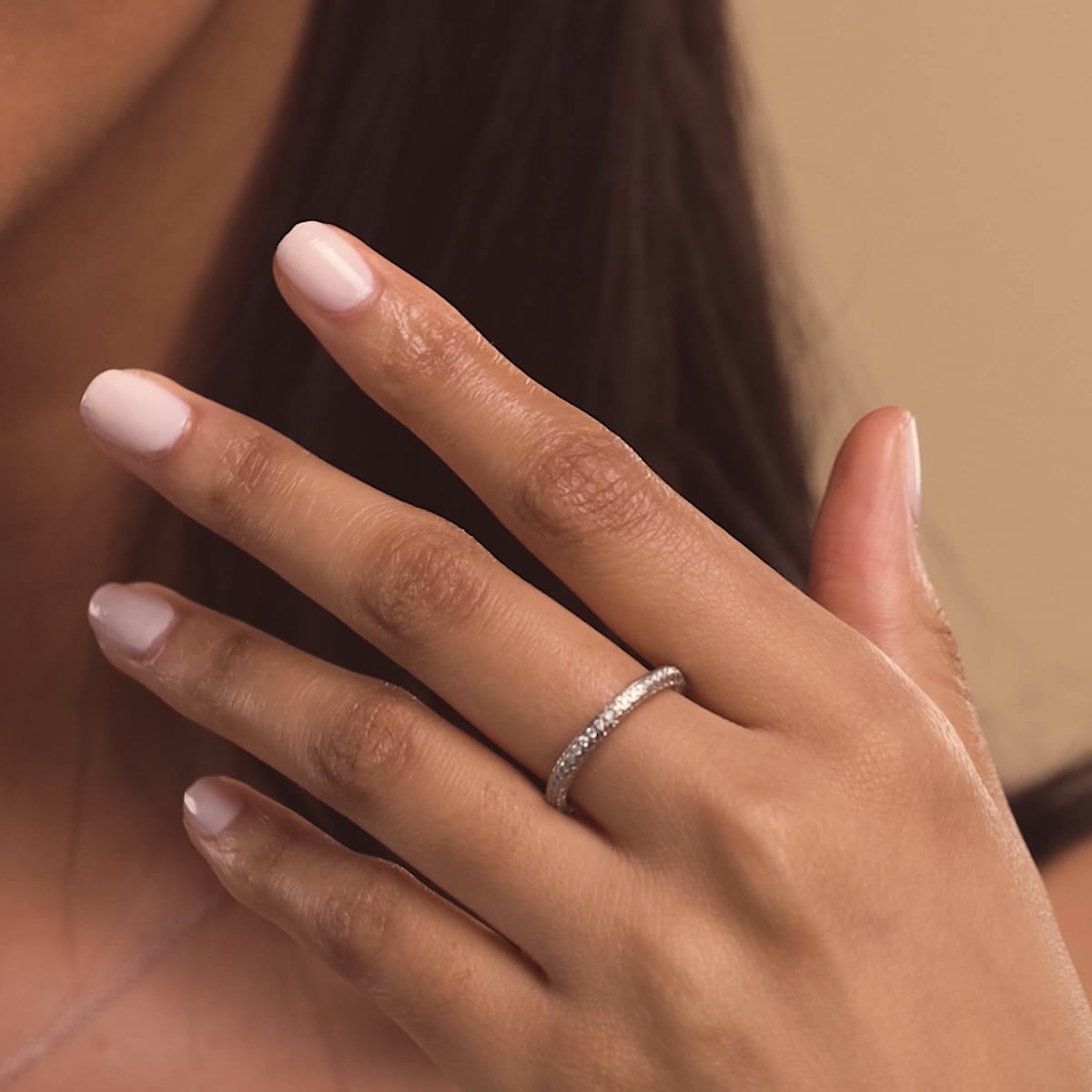 product video 2 for 5/8 ctw Round Lab Grown Diamond Rollover Pave Wedding Band