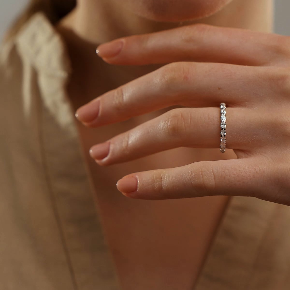 product video 2 for 1 ctw East-West Oval Lab Grown Diamond Eternity Band - 2.2mm Width