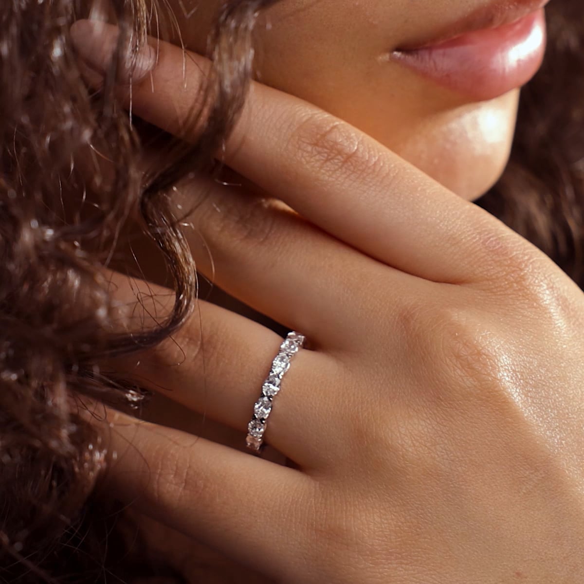 product video 2 for 2 ctw East-West Oval Lab Grown Diamond Eternity Band - 2.8mm Width