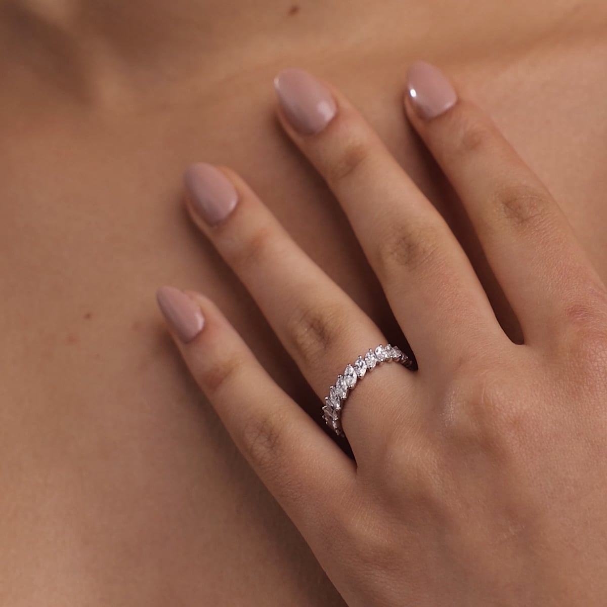 product video 2 for 2 ctw Marquise Lab Grown Diamond Eternity Band - 4.2mm Width