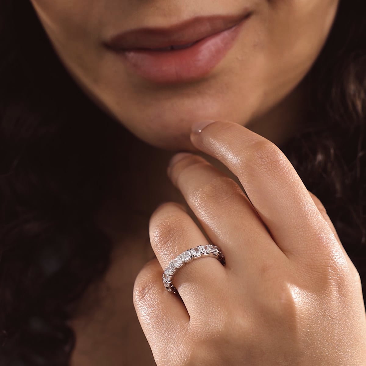 product video 2 for 4 ctw Cushion Lab Grown Diamond Eternity Band - 3.5mm Width