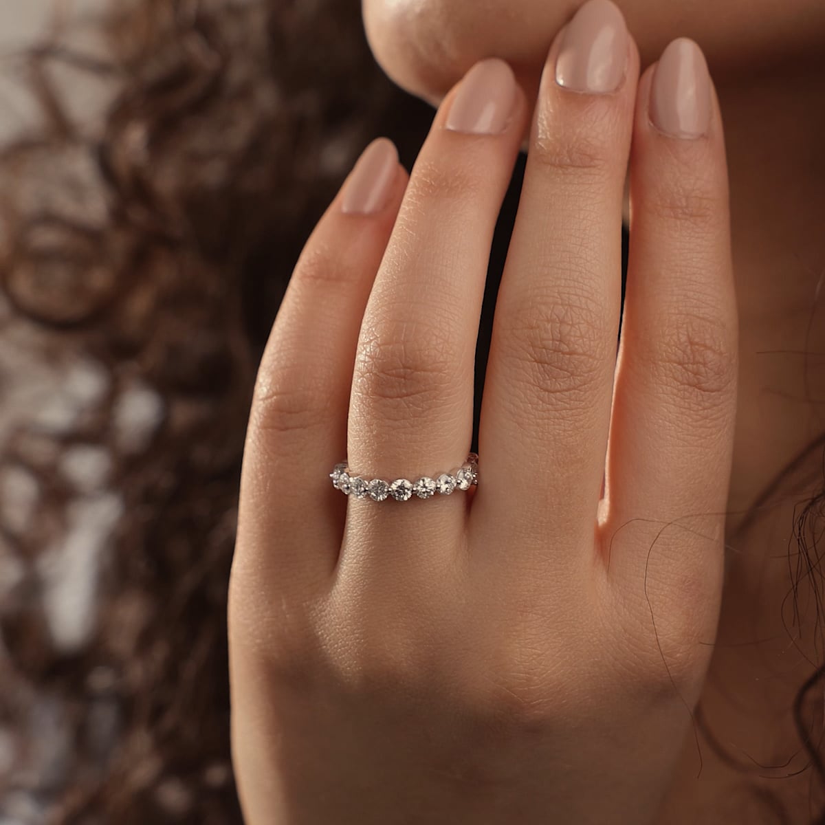 product video 2 for 2 ctw Floating Round Lab Grown Diamond Eternity Band - 3mm Width