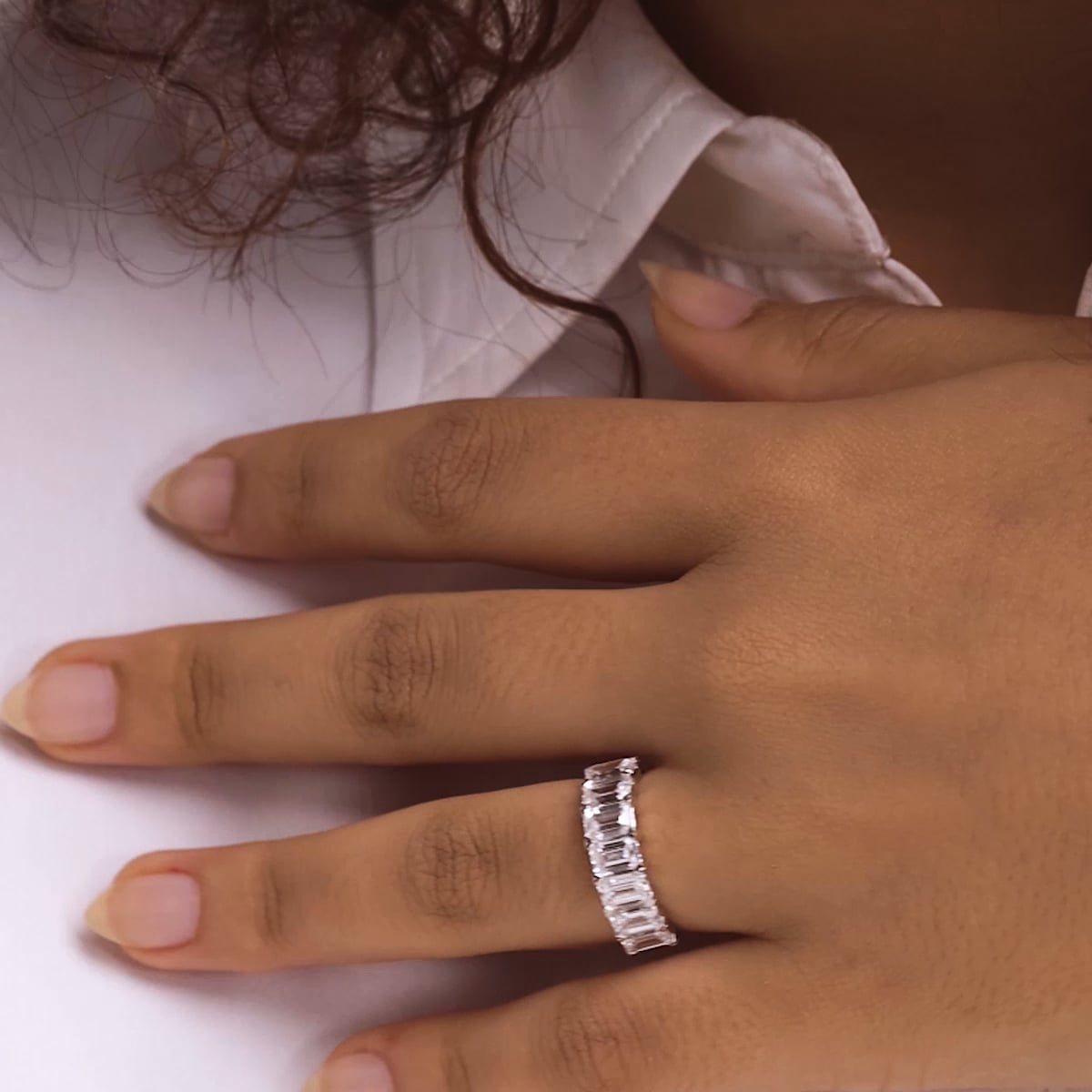 product video 2 for 4 ctw Emerald Lab Grown Diamond Seven-Stone Anniversary Band