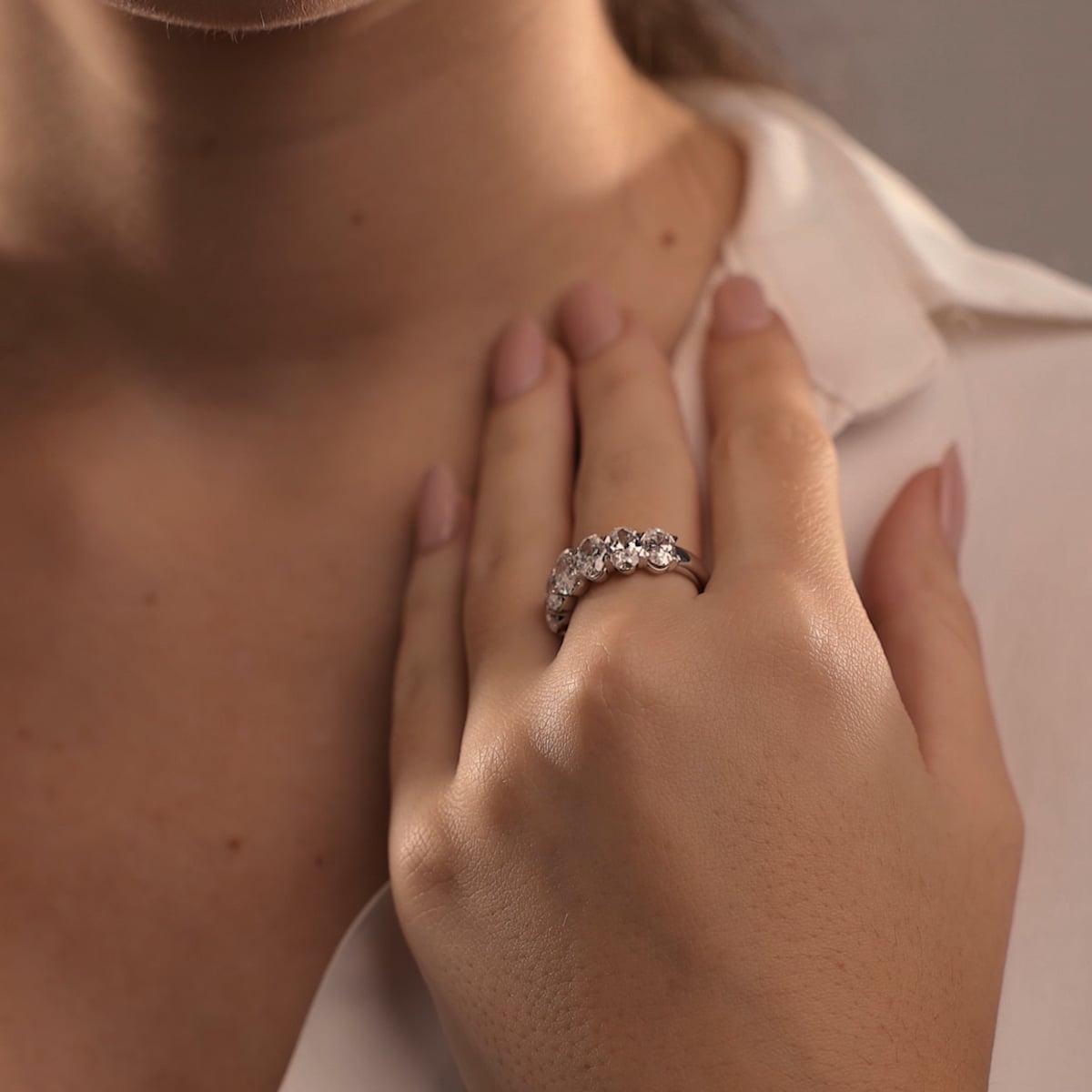 product video 2 for 4 ctw Oval Lab Grown Diamond Seven-Stone Anniversary Band