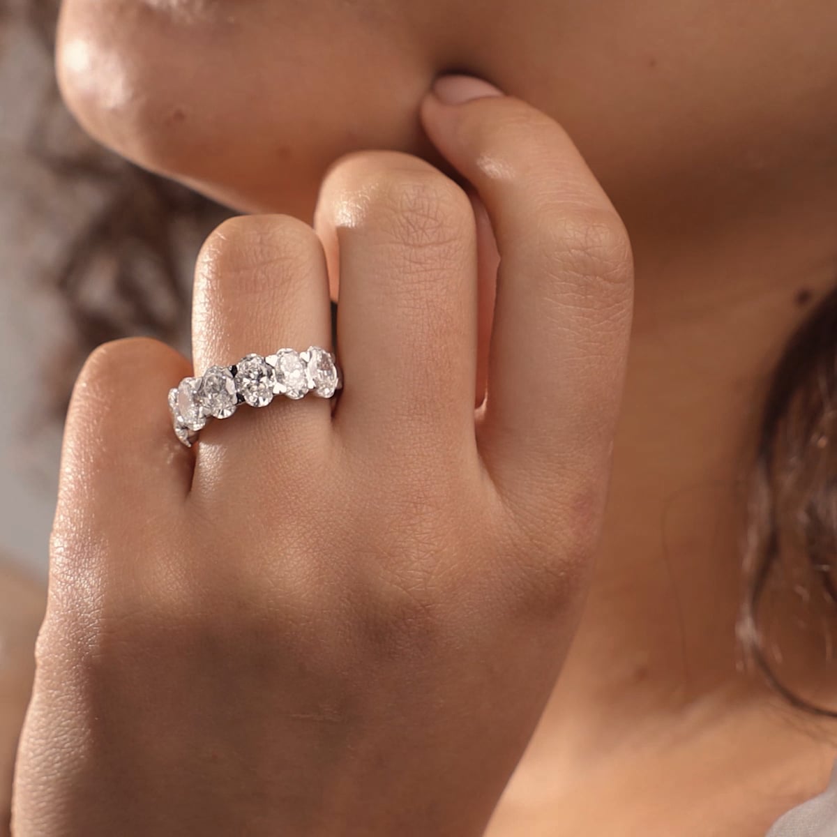 product video 2 for 5 ctw Oval Lab Grown Diamond Seven-Stone Anniversary Band
