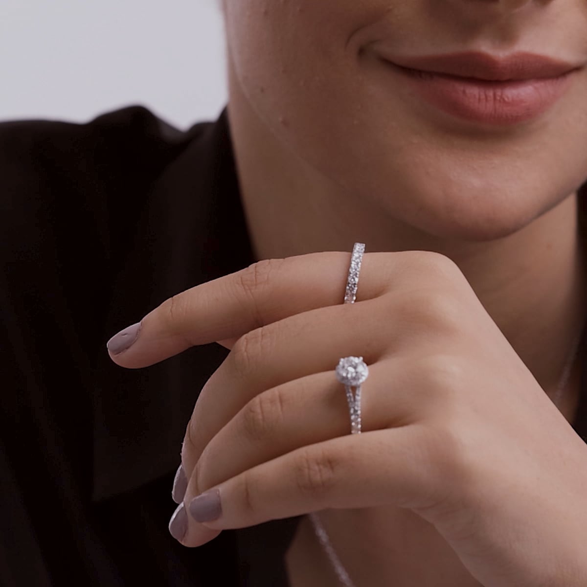 product video 2 for 1 ctw Round Lab Grown Diamond French Pave Wedding Band