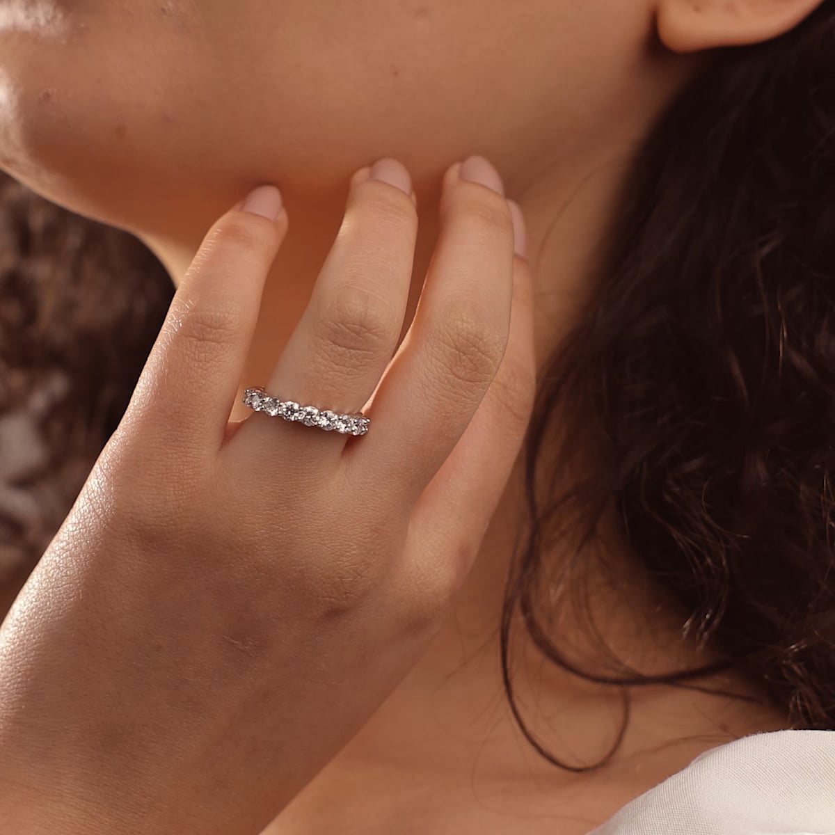 product video 2 for 3 ctw Shared Prong Round Lab Grown Diamond Eternity Band - 3.5mm Width
