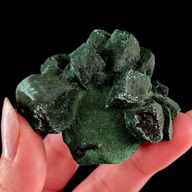 Malachite pseudomorph after Azurite on Malachite