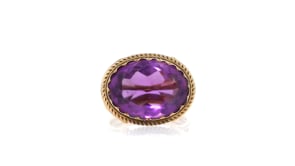C. 1960 Vintage 9.00 Carat Amethyst Ring in 18kt Yellow Gold
