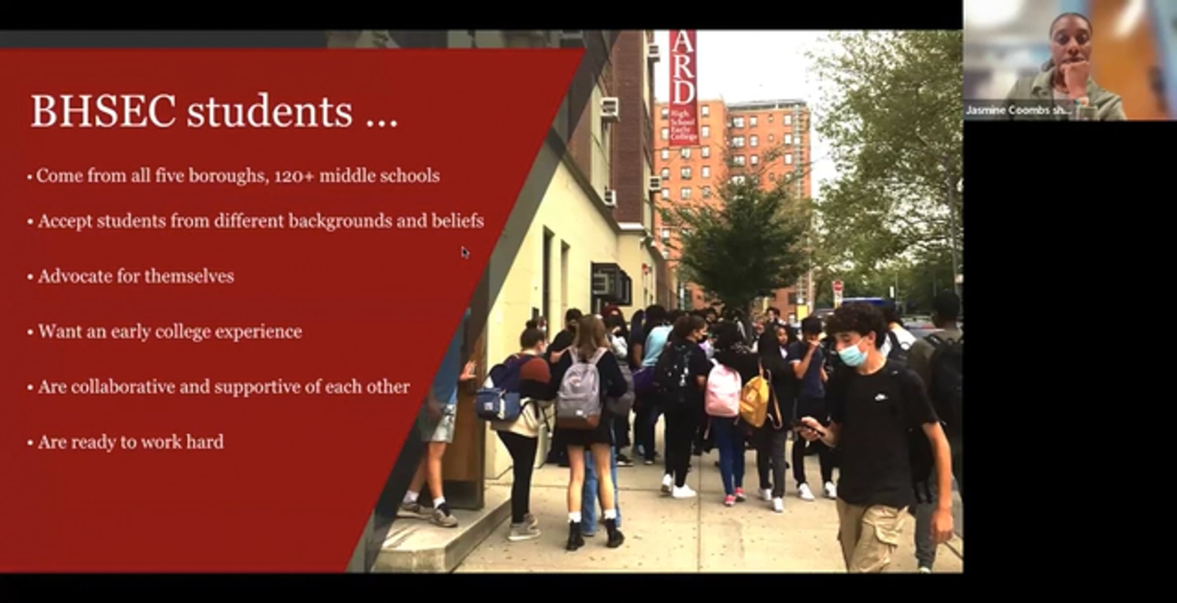 BHSEC Manhattan Oct 10 Virtual Information Session