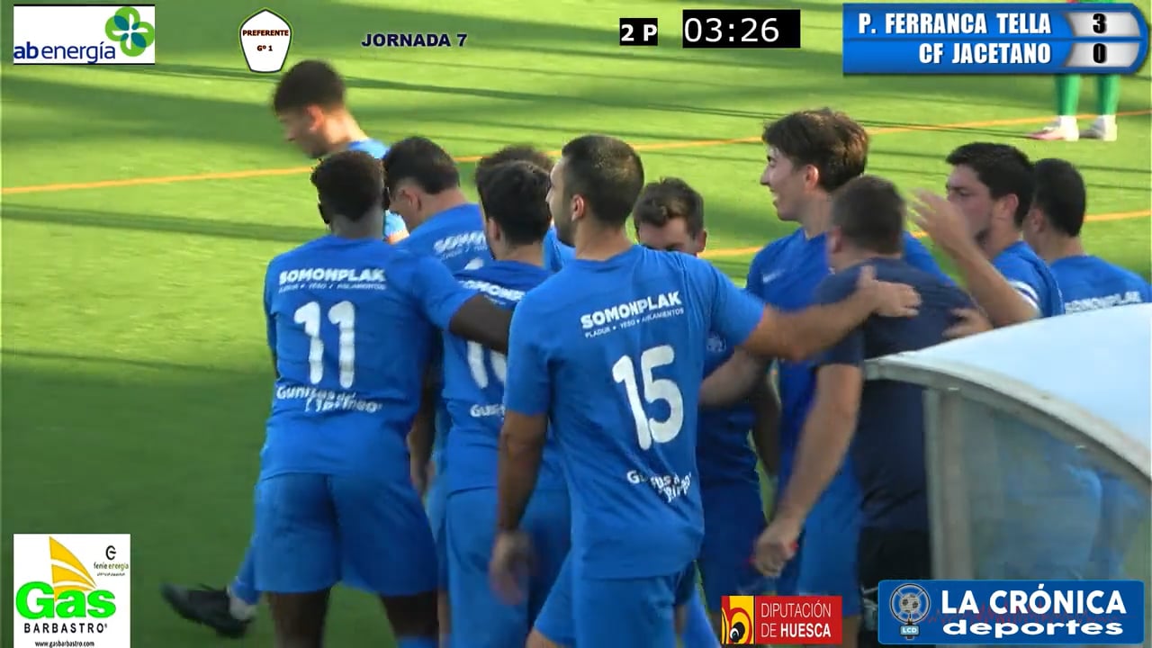 (RESUMEN Y GOLES) Peña Ferranca Tella 7-1 CF Jacetano / Jor. 7 - Preferente Gr 1