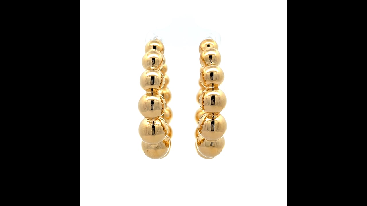 Textured Bubble Hoop Earrings in 18k Yellow Gold – Filigree