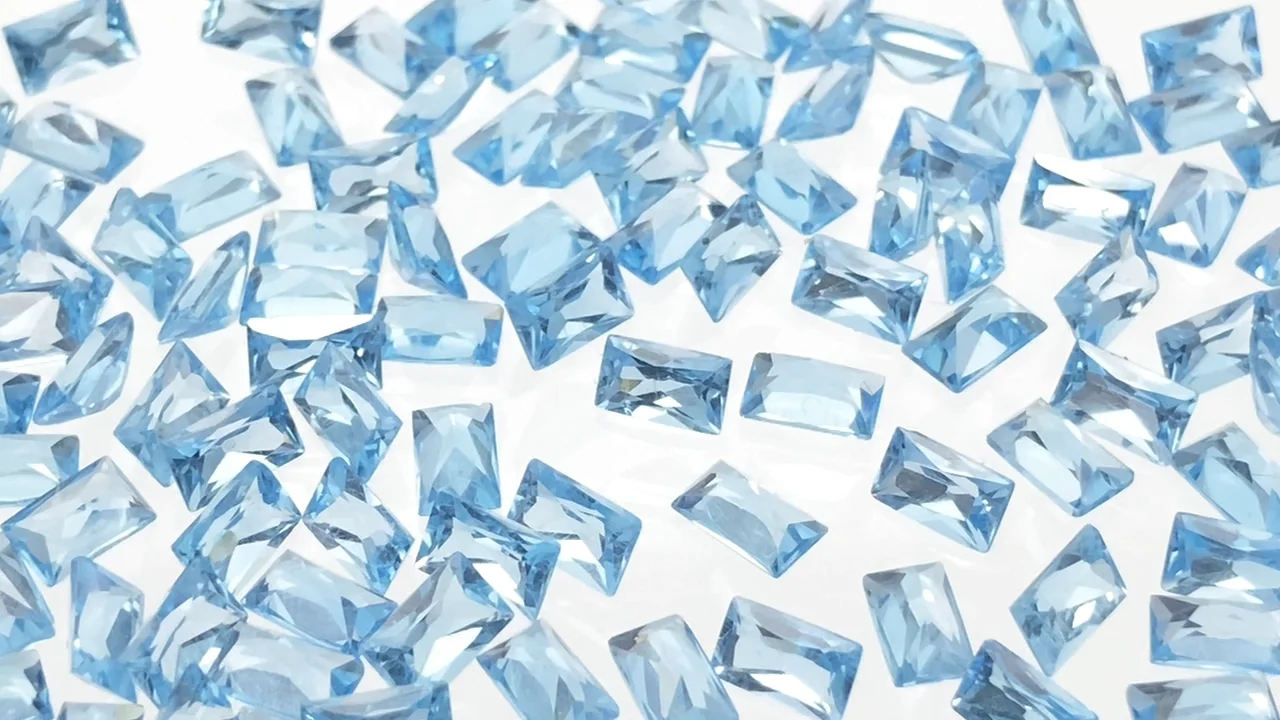 動画】宝石質スイスブルートパーズAAA ルース プリンセスカット5