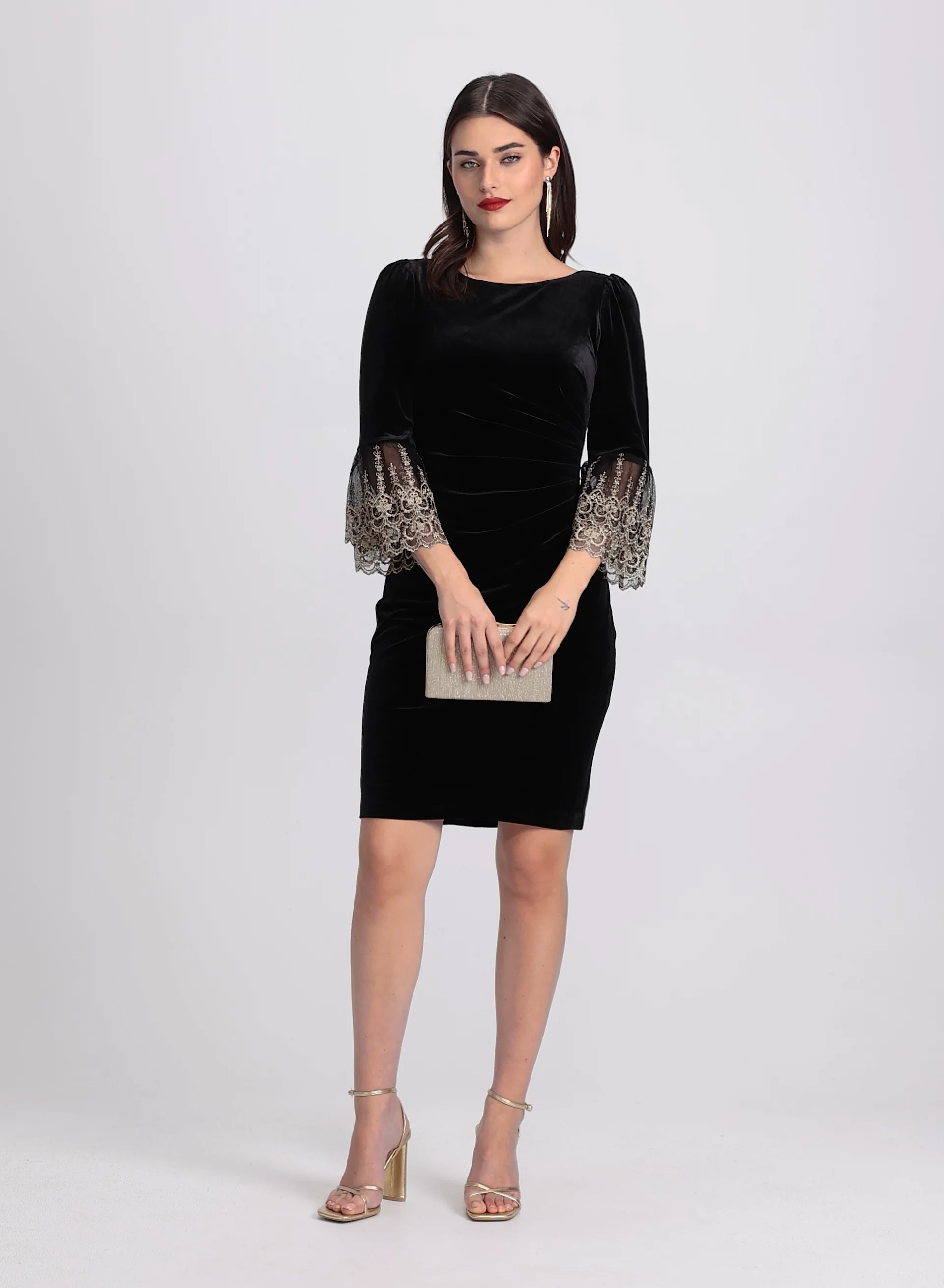Mesh Bell Sleeve Velvet Dress Mesh Bell Sleeve Velvet Dress