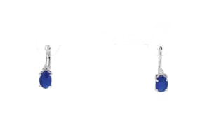 1.30 ct. t.w. Sapphire Drop Earrings with Diamond Accents in 14kt White Gold