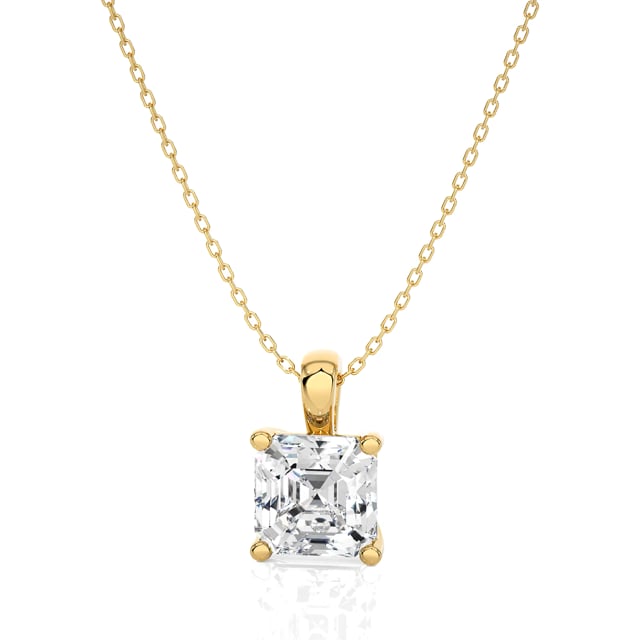 5.00 Karat Solitär Anhänger mit asscher geschliffenem Labordiamant aus Rotgold