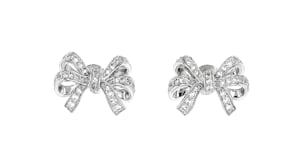 .70 ct. t.w. White Topaz Bow Earrings in Sterling Silver