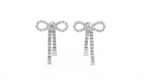 1.90 ct. t.w. White Topaz Bow Drop Earrings in Sterling Silver