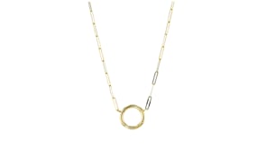 Italian 14kt Yellow Gold Charm-Compatible Paper Clip Link Necklace