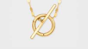 Italian 14kt Yellow Gold Charm-Compatible Toggle Necklace