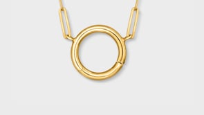 Italian 14kt Yellow Gold Charm-Compatible Paper Clip Link Necklace