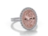 Lab Grown Pink Diamond Halo Engagement Ring in 14K White and Rose Gold &#40;3  5/8 ct. tw.&#41;