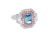 Lab Grown Diamond Blue, Pink and White Halo Engagement Ring in Platinum &amp; 18K Rose Gold &#40;3 5/8 ct. tw.&#41;