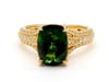 Cushion-Cut Chrome Tourmaline and Diamond Ring in 18K Yellow Gold &#40;5/8 ct. tw.&#41;