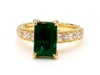 Emerald-Cut Emerald and Diamond Ring in 18K Yellow Gold &#40;5/8 ct. tw.&#41;