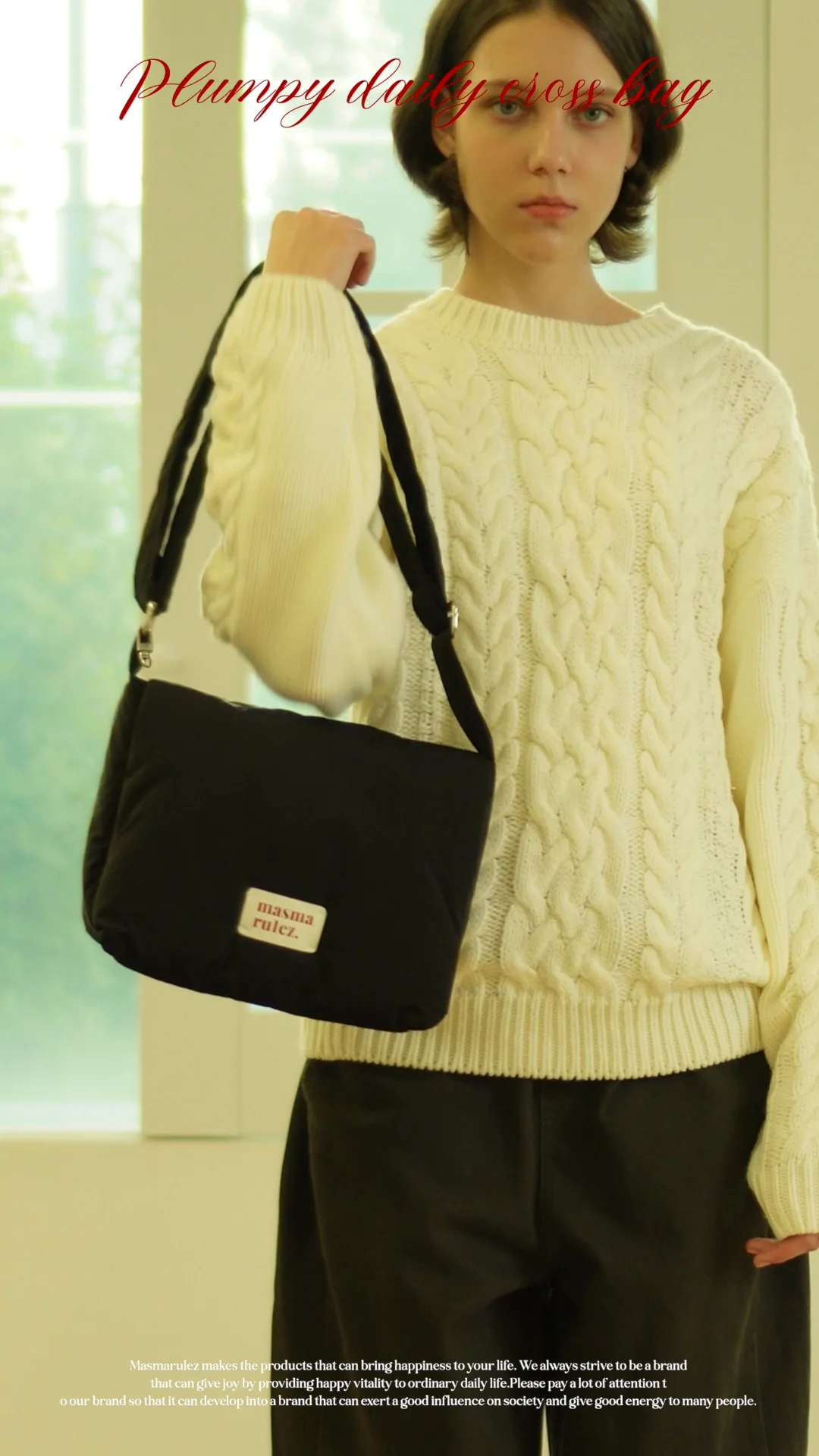 ★masmarulez★ Plumpy daily cross bag _ Black Plumpy daily cross bag _ Black : Masmarulez [마스마룰즈]