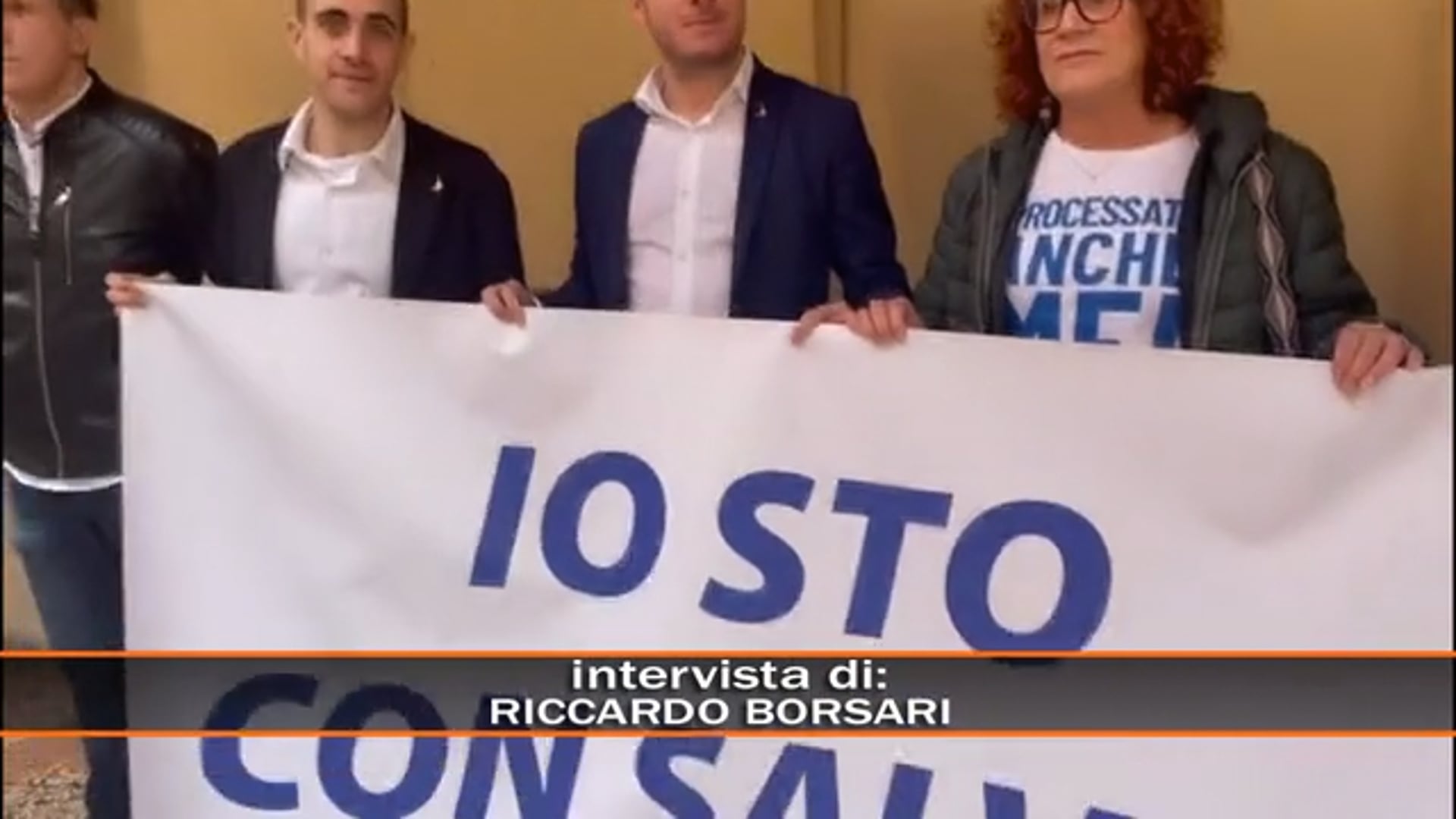 Flash mob degli esponenti della Lega a Bologna in occasione del processo a Matteo Salvini
