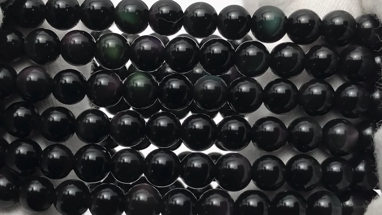 レインボーオブシディアン（産地・メキシコ） ラウンド6mm