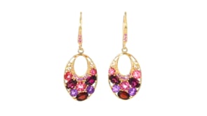 6.75 ct. t.w. Multi-Gemstone Drop Earrings in 18kt Gold Over Sterling