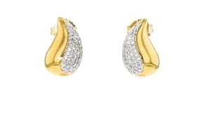 .50 ct. t.w. Diamond Puffed Teardrop Earrings in 18kt Gold Over Sterling